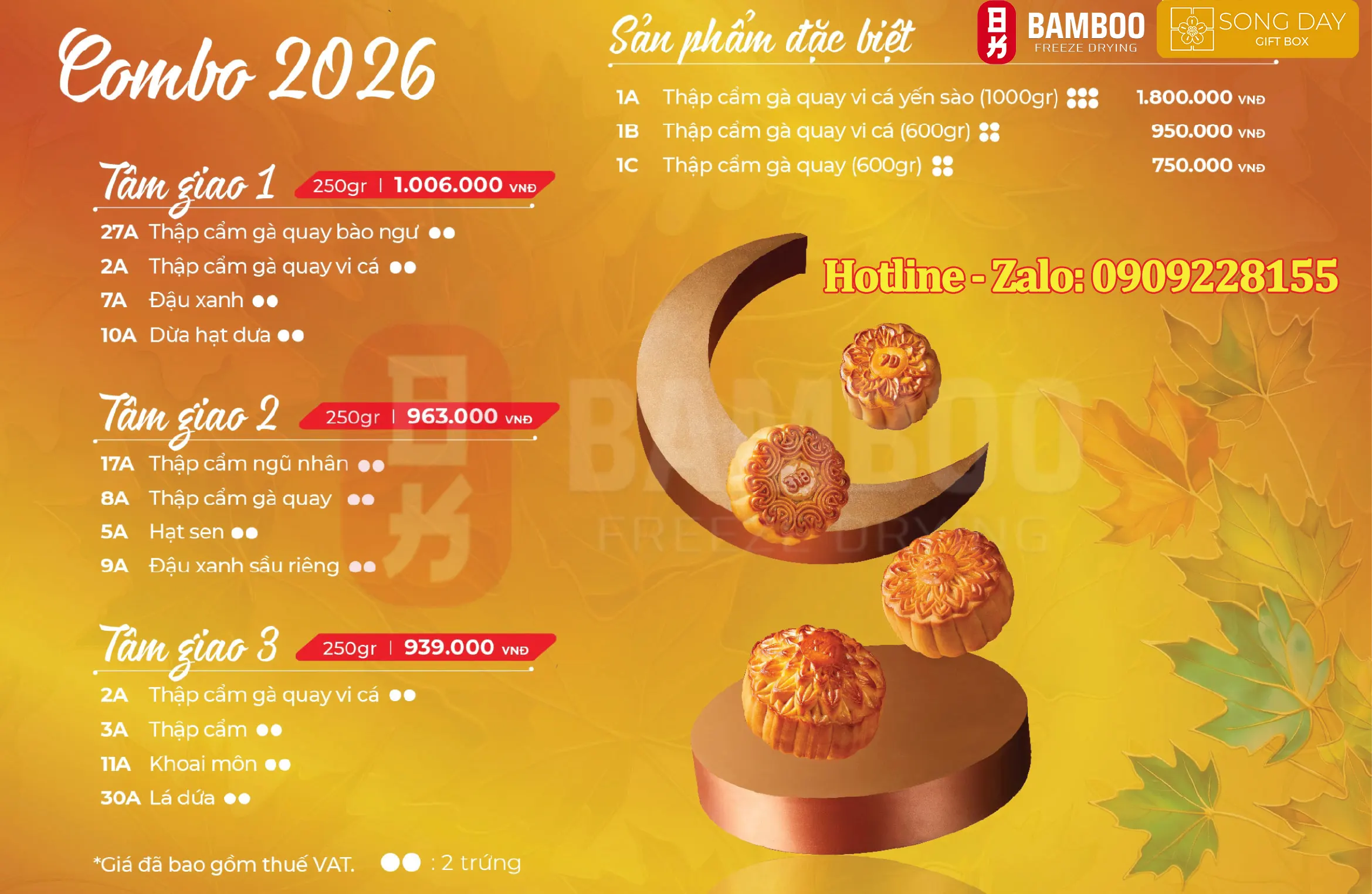 bảng giá combo 4 bánh givral tâm giao