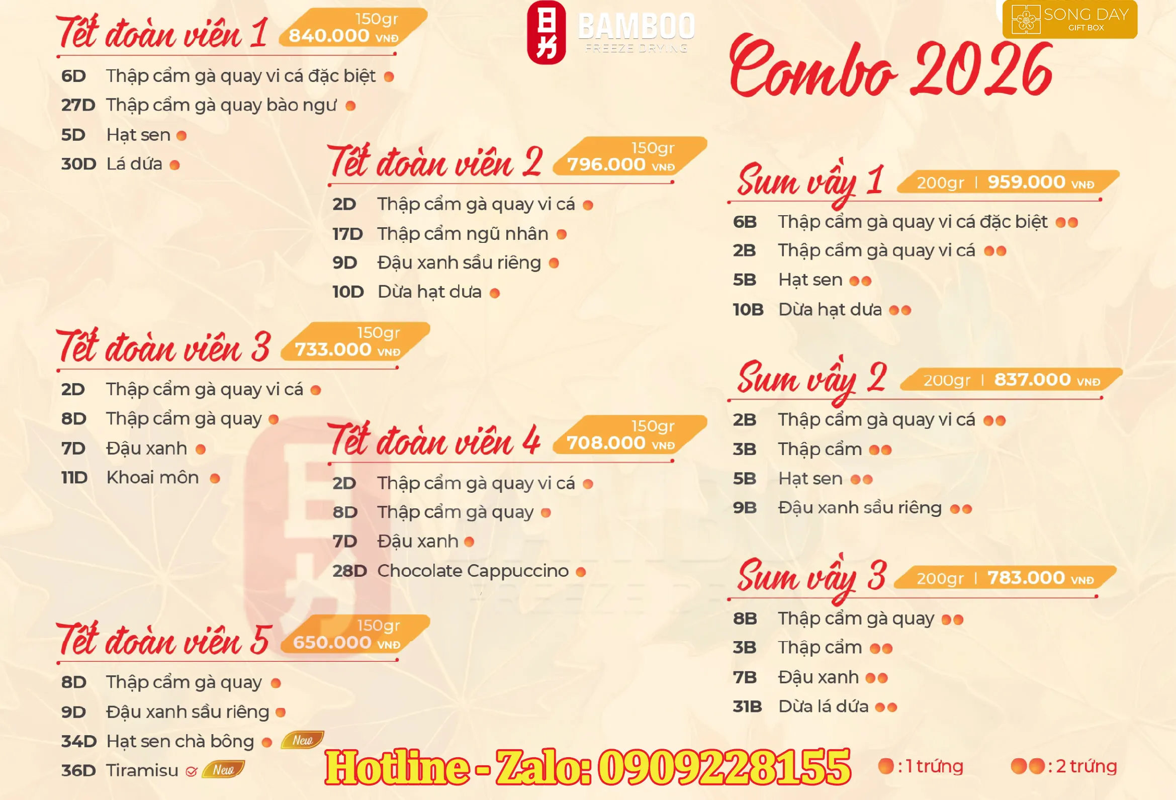 bảng giá combo 4 bánh givral nhỏ