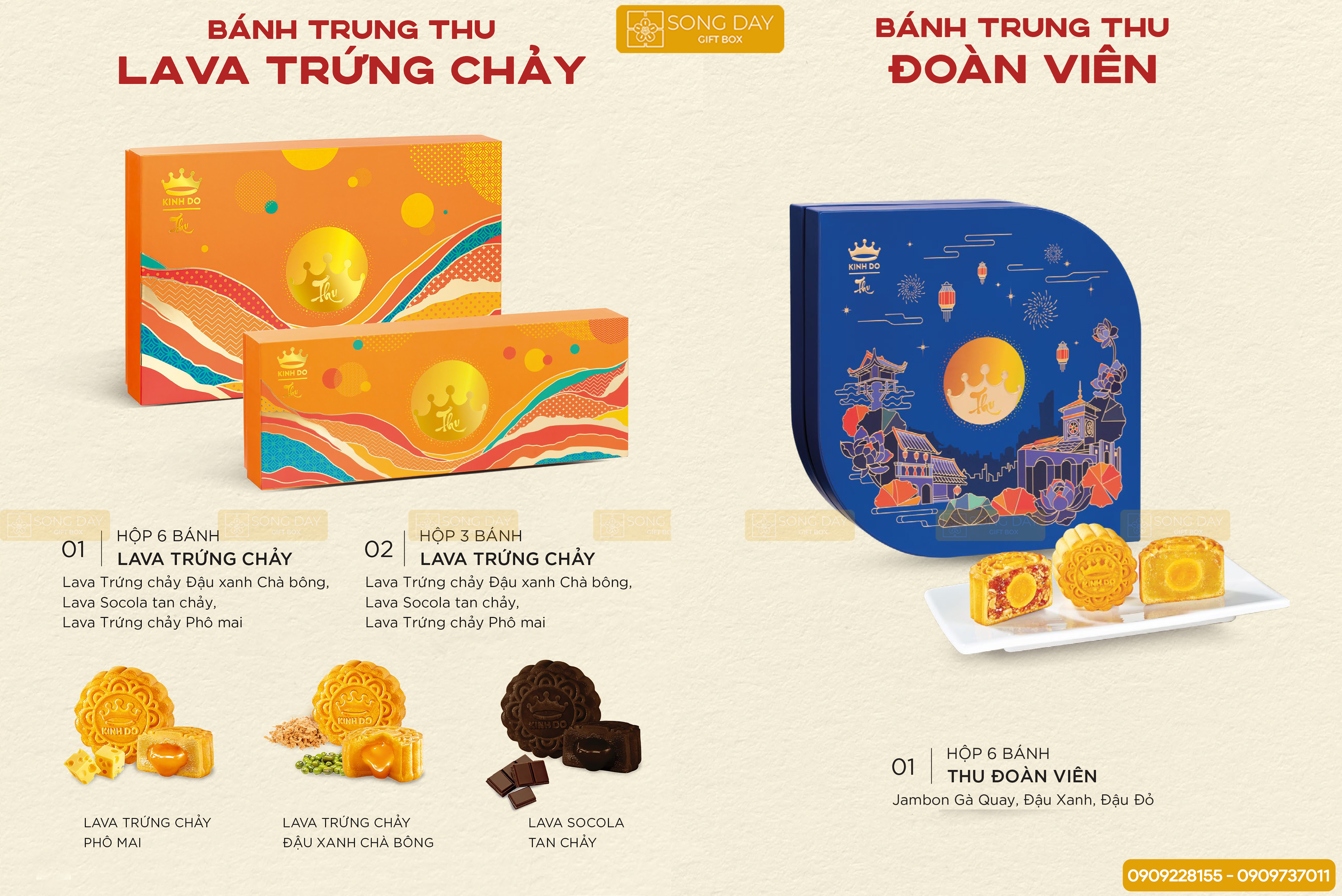 combo bánh trung thu doan viên và lava trứng chảy