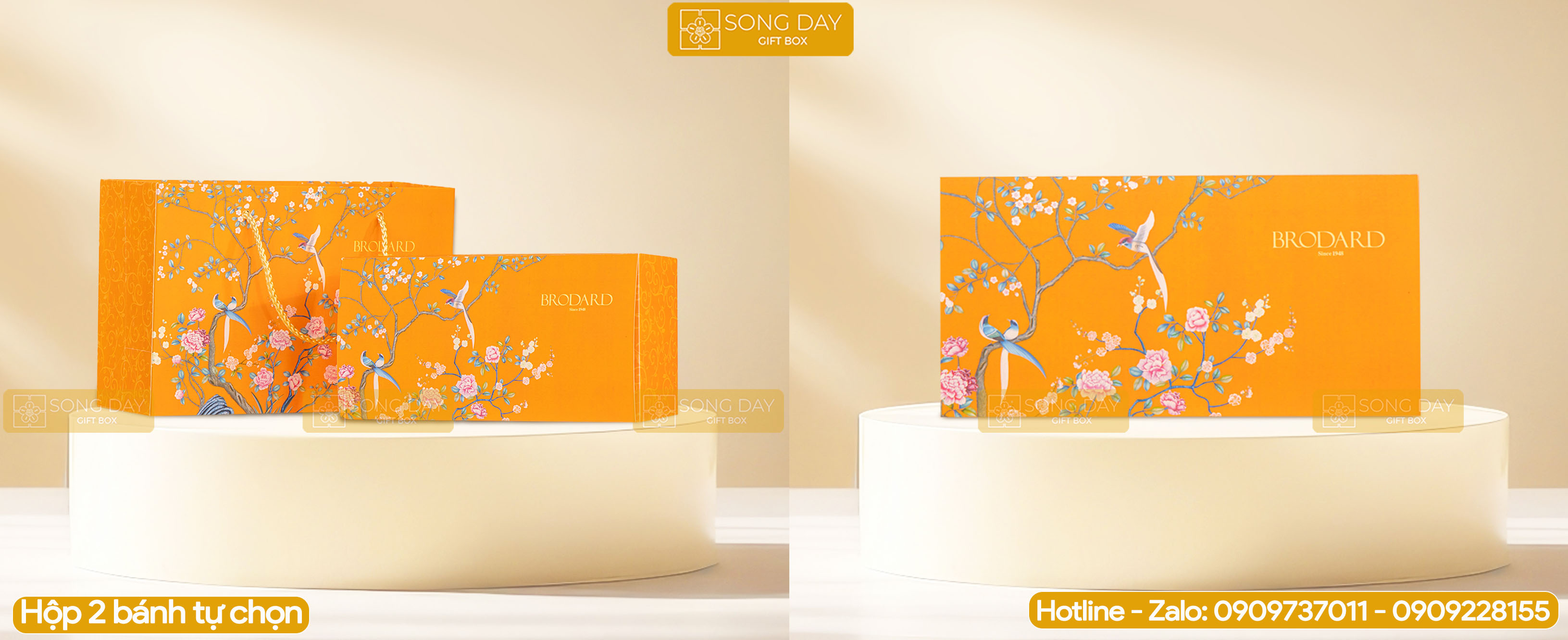 hộp 2 bánh trung thu broddard tự chọn