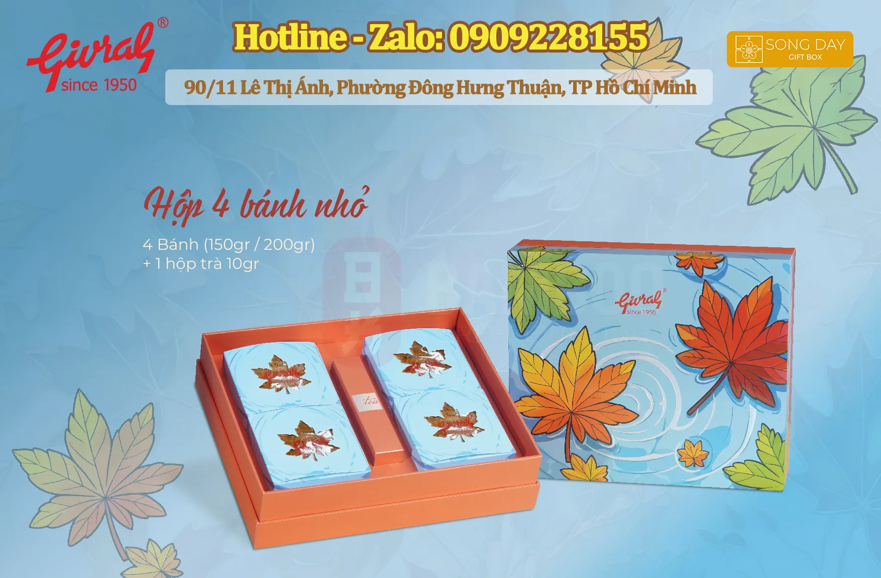 combo hộp 4 bánh nhỏ givral
