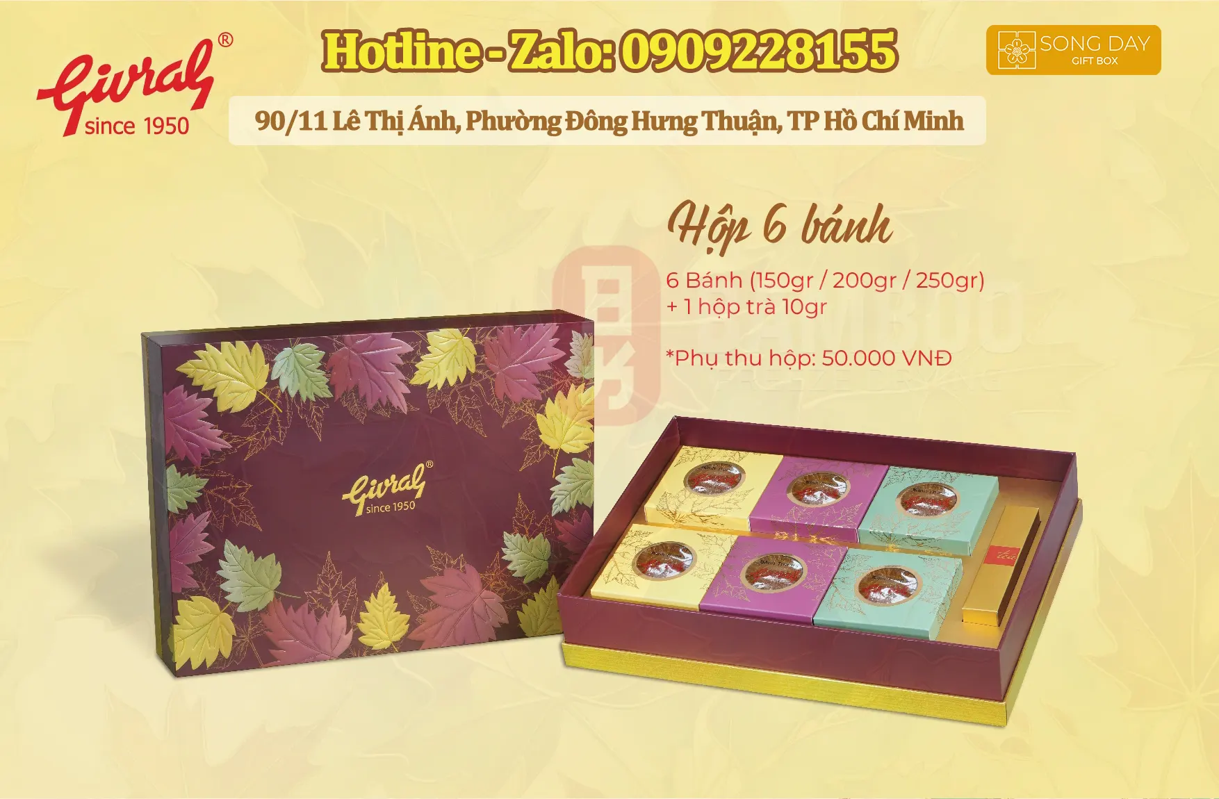 Hộp 6 bánh trung thu givral