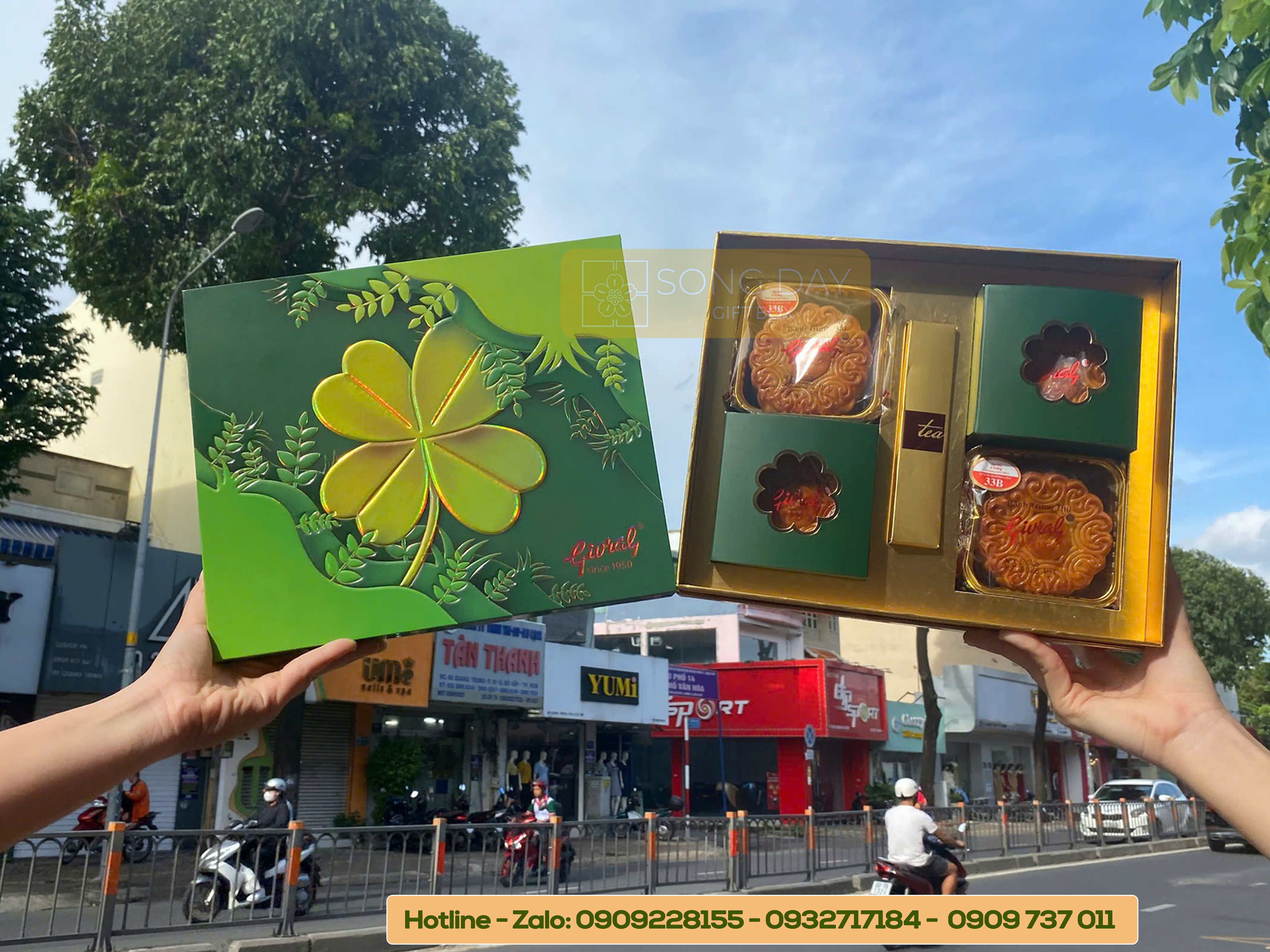 hộp 4 bánh trung thu nhỏ givral