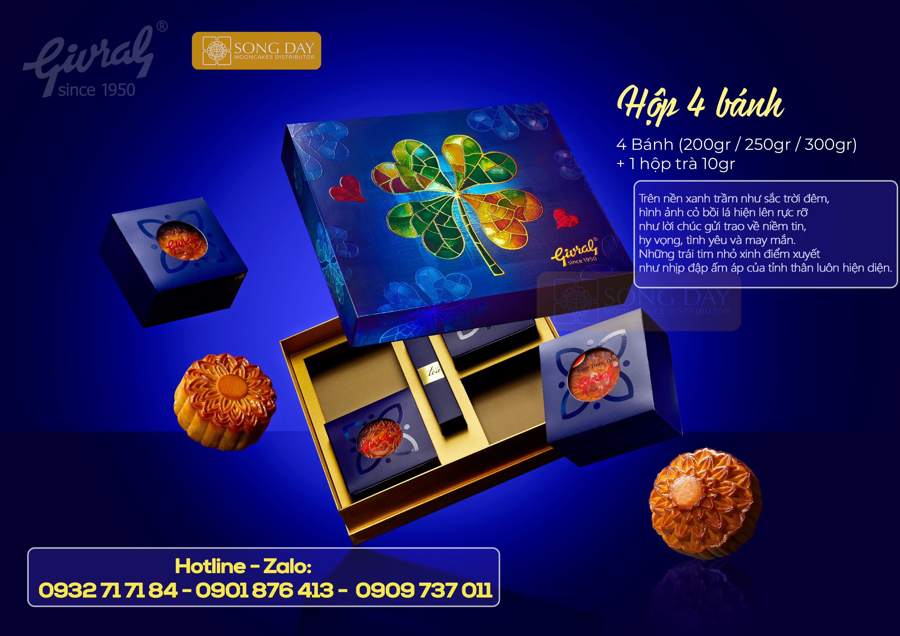 Hộp trung thu givral 4 bánh