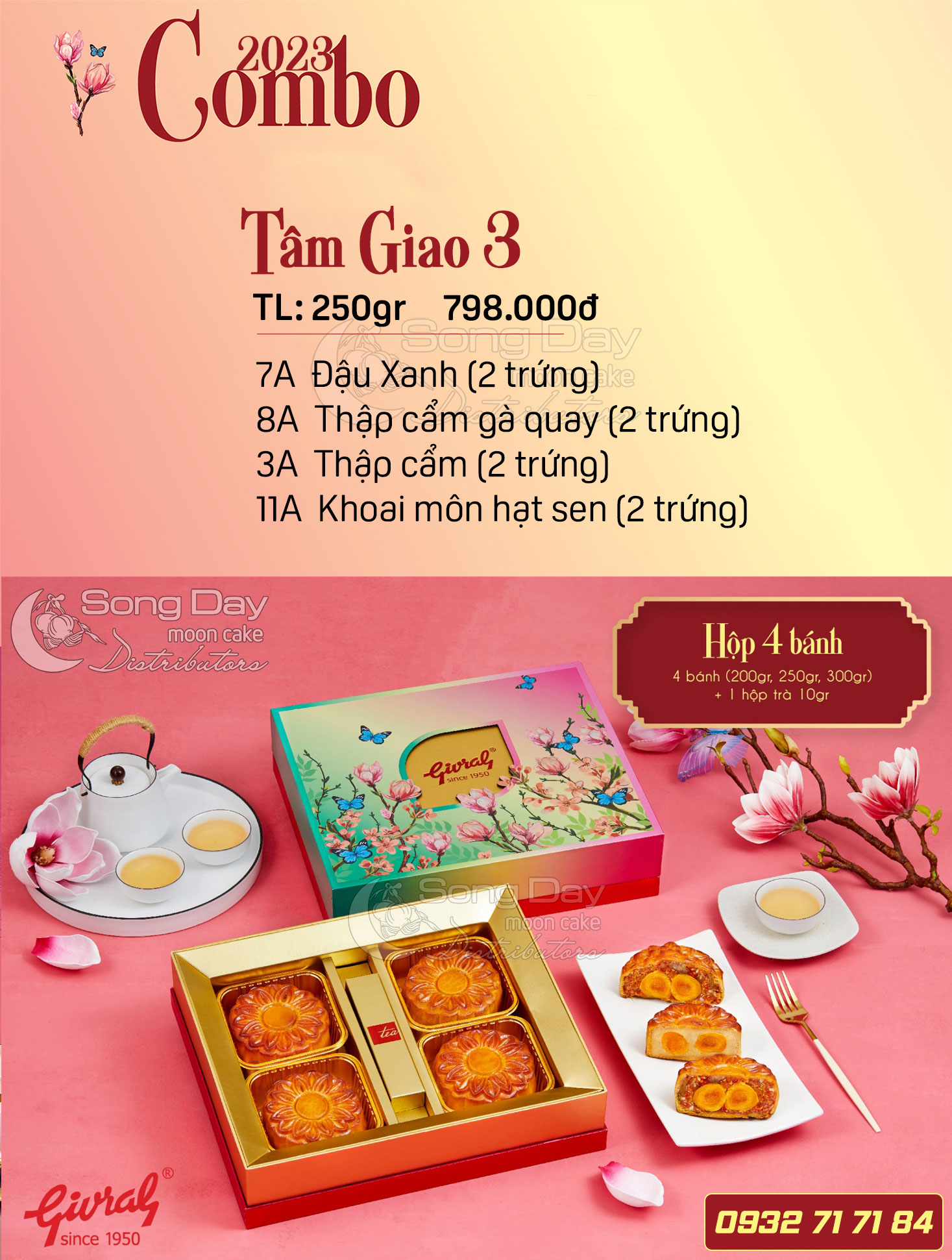 hộp Combo Givral Tâm Giao 3 