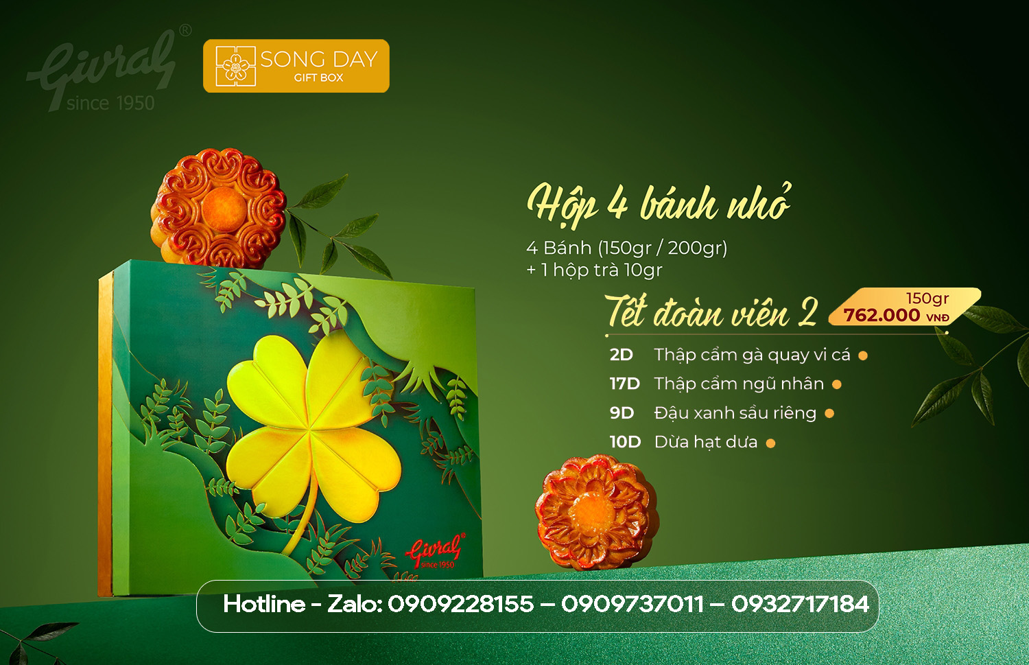 hộp combo bánh trung thu givral tết đoàn viên 2