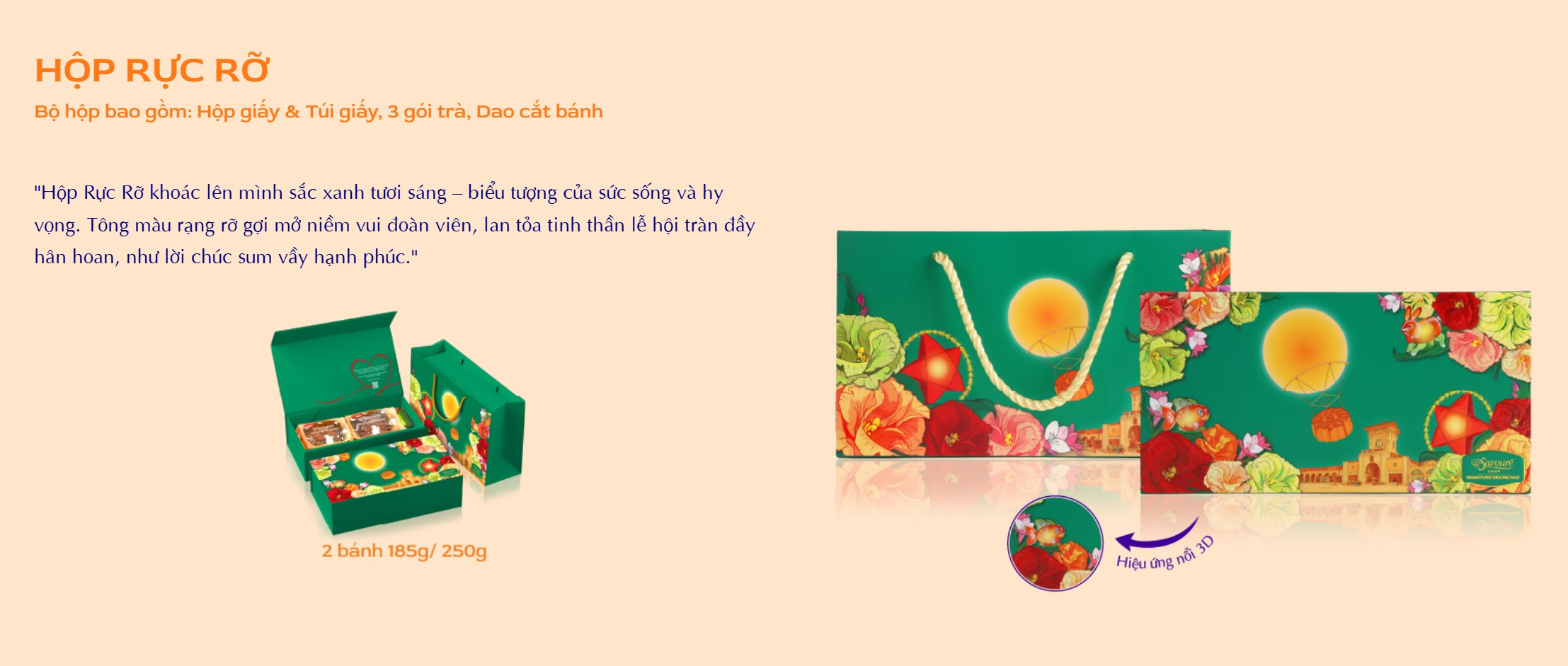 hôpj bánh trung thu savourebakery rực rỡ