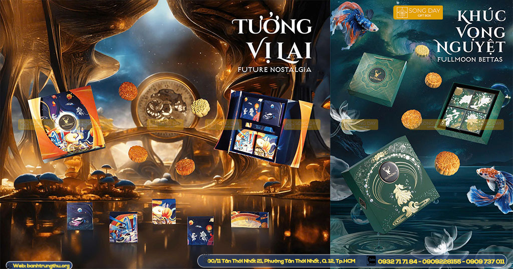 mẫu hộp bánh trung thu tưởng vị lai khúc vọng nguyệt
