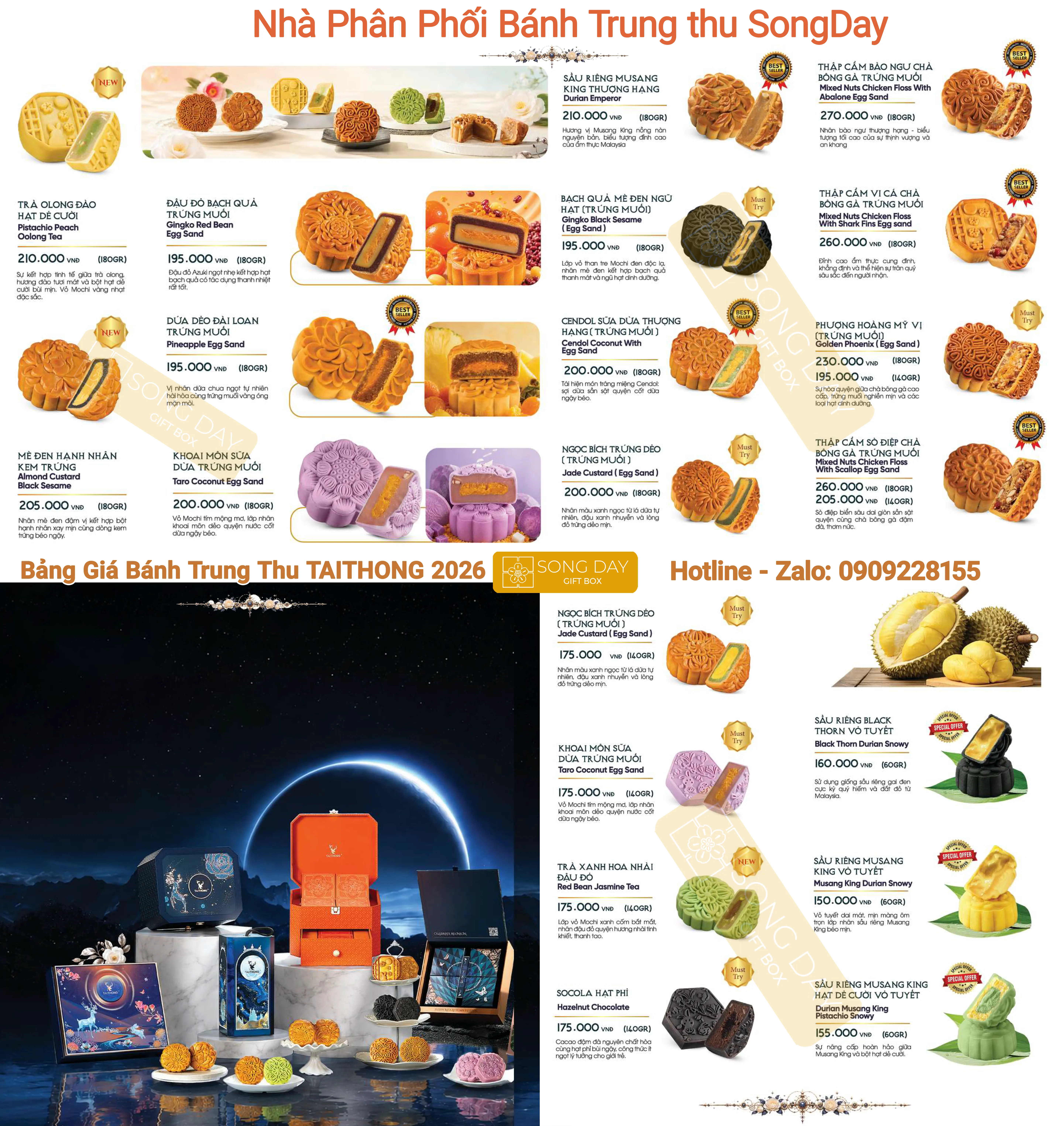 bảng giá bánh trung thu Tai thong 2026
