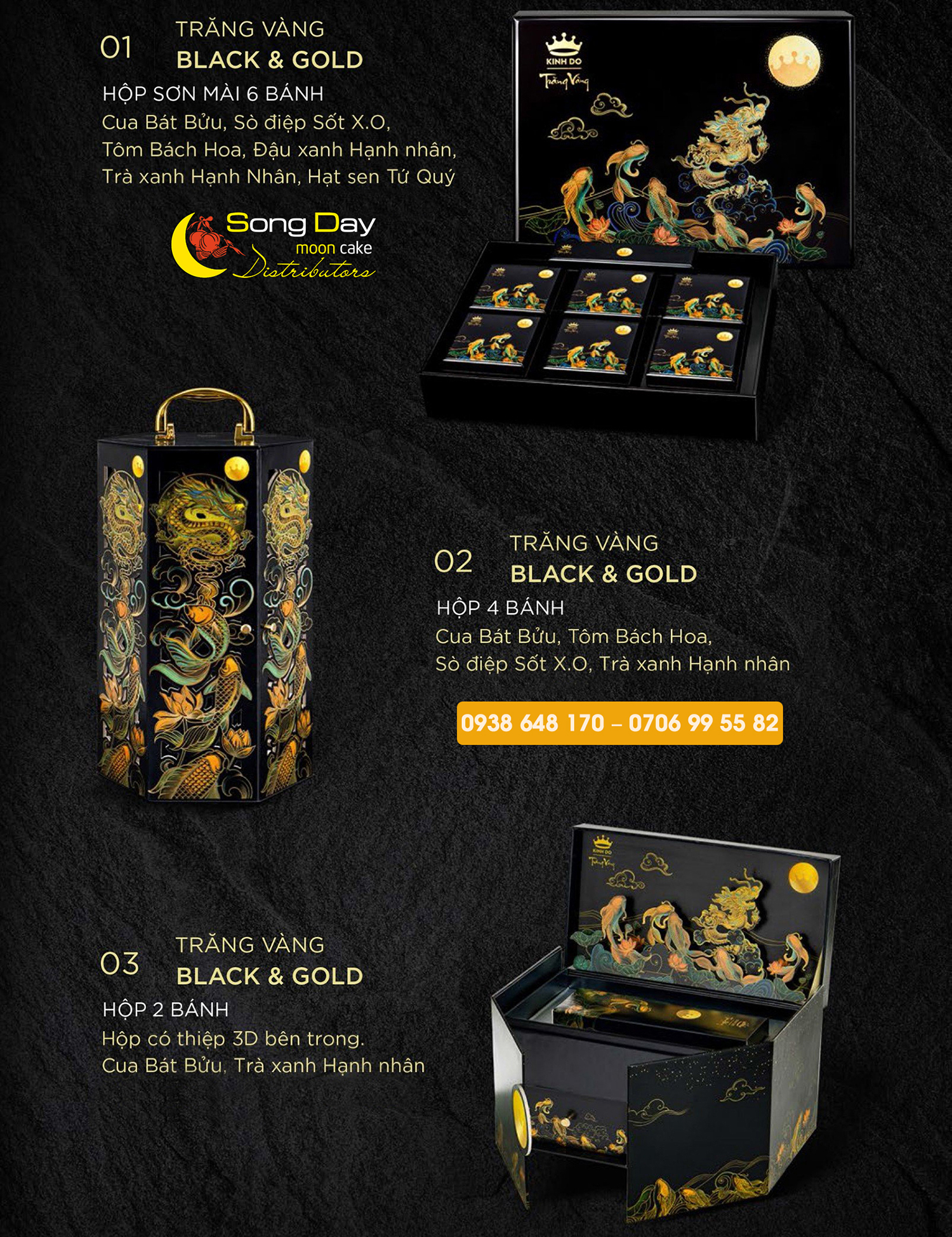 bánh trung thu trăng vàng black and gold Kinh Đô 2024