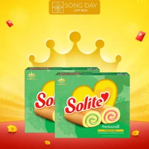 bánh solite cuộn vị dau và lá dứa